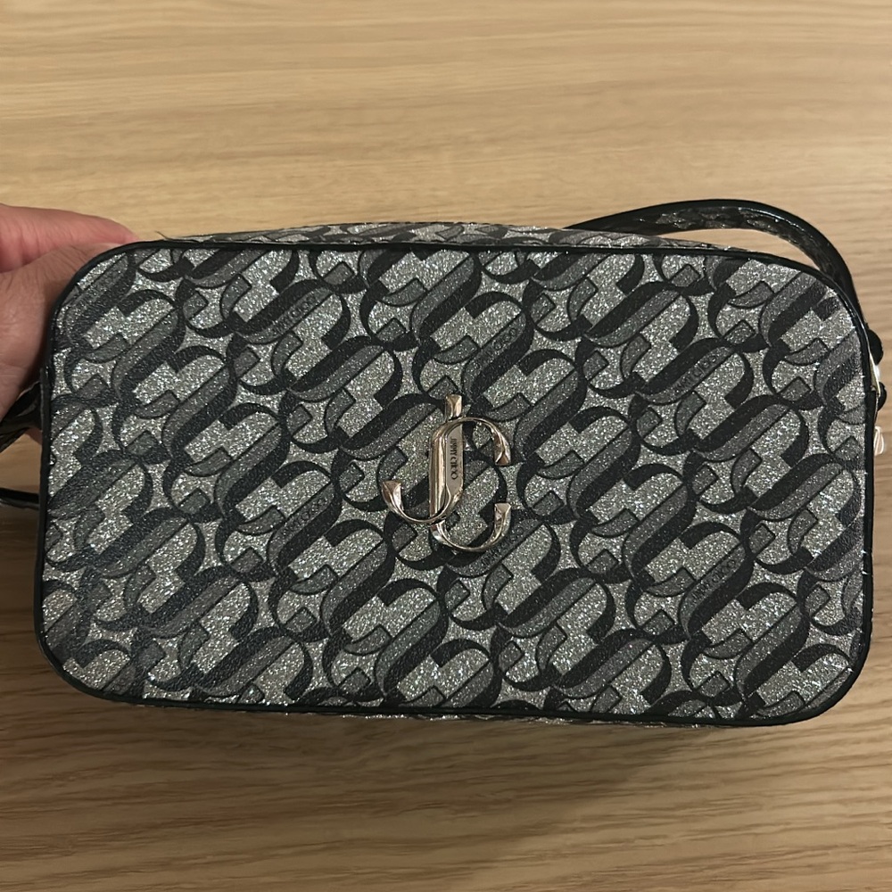 Jimmy Choo Black and Silver Crossbody Bag